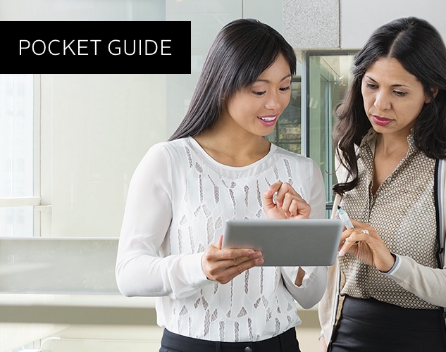 Two women looking at tablet